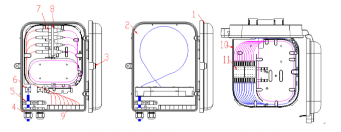 Caja de terminaci&oacute;n de fibra &oacute;ptica FTTH de 16 n&uacute;cleos con casete / divisor de ranura 4