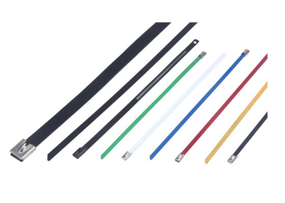 0.4mm 1.5mm Stainless Steel Banding Strap , Epoxy Coated Stainless Steel Cable Ties