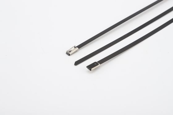 Color Coated Stainless Steel Banding Strap , 0.59" Stainless Steel 304 Ball Lock Cable Ties
