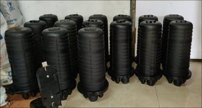 Plastic Black Outdoor Fiber Splice Enclosure 10-12 Inch