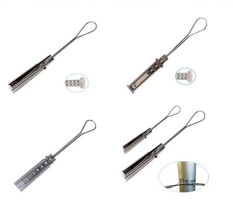 SS201 SS304 Fiber Optic Cable Accessories , Fiber Optic Drop Cable Clamp