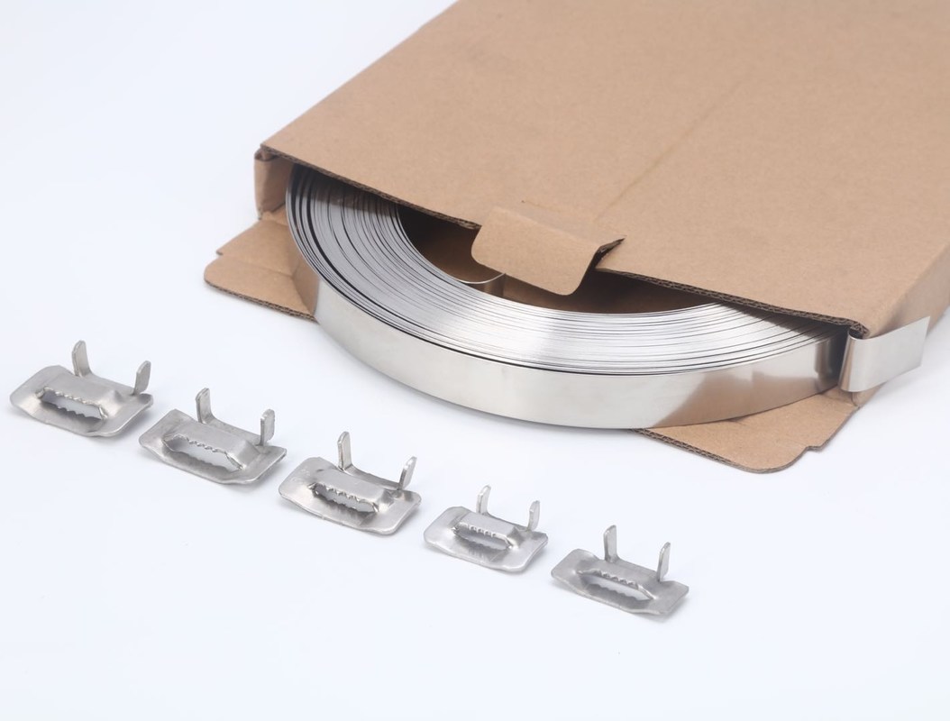 Naked Stainless Steel Banding Strap , 304 316 Stainless Steel Cable Ties Ball Self Locked